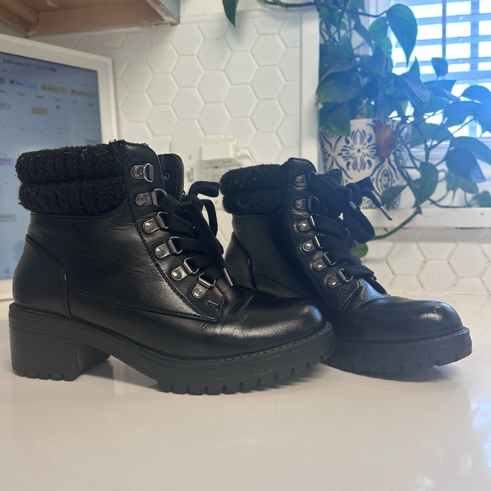 F&F Black Lace Up Ankle Boots